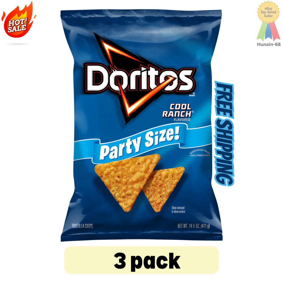 Doritos Cool Ranch Flavored Tortilla Chips Party Size 14.05 oz Bag