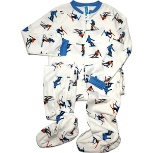 Pijama Carter's polar blanco talla 14 niños con patas de esquí para dormir 1 pieza suave nuevo con etiquetas - Imagen 1 de 3