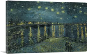 ARTCANVAS Sternennacht über der Rhone 1888 Leinwand Kunstdruck von Vincent van Gogh - Bild 1 von 15