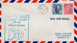 FIRST FLIGHT AM-99 - MARION, IND 1956 FDC17675 - Picture 1 of 2