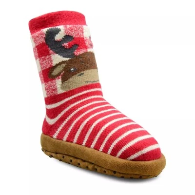 Jumping Beans Reindeer Moose Slipper Socks Slippers Baby Boy 6-12 Months  - Image 1 of 3