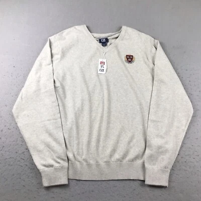 Harvard University Sweater Mens XXL Ivory V Neck Pullover Sweatshirt NWT - Image 1 of 4