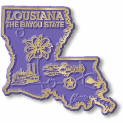 CLASSIC MAGNETS MADE WITH PRIDE IN THE USA Louisiana Small State Magnet by Classic Magnets, 2.2" x 2.1"