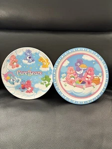 Vintage 2003 & 2004 Care Bears Picnic Plate & Bears in Clouds Set of 2 - Picture 1 of 8