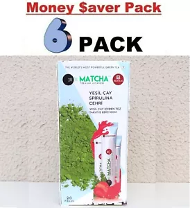 6 PACKUNGEN Matcha Detox Premium 6x20 Beutel Japanische Erdbeere Grüntee Pulver - Bild 1 von 3