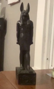 Vintage Black Egyptian Figurine. Anubus. 11 3/4" Tall. - Picture 1 of 6