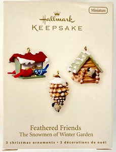 2007 Hallmark Christmas Ornament Feathered Friends Snowmen of Winter Garden MINI - Picture 1 of 2
