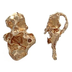 14k Rose Gold Solid Free Form Nugget Charm Pendant 1.1 grams - Picture 1 of 3