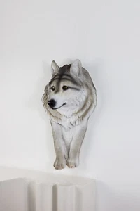 Wolf Head Sculpture Wall Hanging Art Resin Home Garden Decoration - Picture 1 of 8