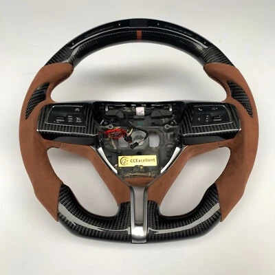 For  2014-2019 Maserati Ghibli M157 M156 Custom Carbon Fiber LED Steering Wheel - Image 1 of 4
