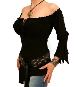New Sexy Black Off The Shoulder Bell Sleeve Tunic Top - Picture 1 of 2