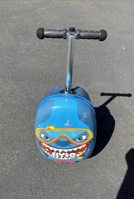 Flyte Scooter Suitcase Folding Kids Luggage Stormy the Shark, 18 Inch - Image 1 of 4