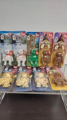 1999 Ty Beanie Babies Britannia, Glory, Erin & Maple The Bear McDonalds Lot Of 9 - Image 1 of 4