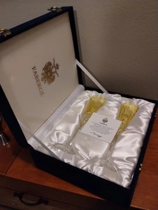 Faberge Xenia Sektflöten Luxus handgeschliffen Kristall Mirage Las Vegas mit Box - Bild 1 von 8