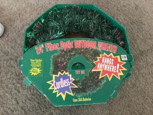 Vintage magical Christmas wreath fiber optic changing colors 24” - Picture 1 of 5
