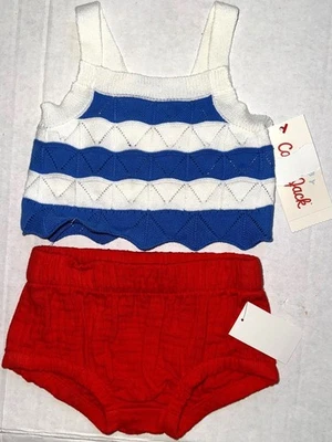 CARTERS Just One You 2 piece set white/light blue/red size NEWBORN - Image 1 of 2