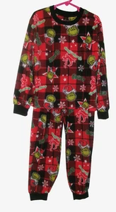 Dr. Seuss The Grinch Two Piece Pajama Set Youth Size 8 Pajamas Pjs EUC - Picture 1 of 7