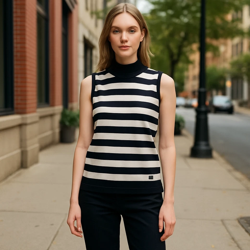 Auténtico Top Burberry Vintage Sin Mangas 100% Algodón Talla M Foto 1 de 4