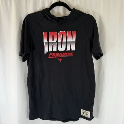 Iron Paradise Under Armour Hoodie Youth XL Black Short Sleeve 100% Cotton - Image 1 of 4