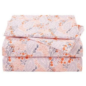 Pink Paisley Floral Sheet Set King Size, 4 Piece Soft Printed Microfiber Shee... - Picture 1 of 7