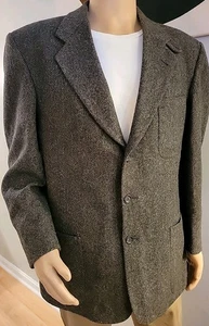 LL Bean Thinsulate Quilted Lined Wool Blazer Gray Green with Flecks Vtg Mens *** - Picture 1 of 13
