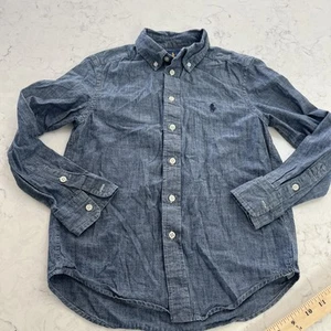 Polo Ralph Lauren Jungen Denim Kragen Knopfleiste Langarm Hemd Gr. 8 Preowne - Bild 1 von 9