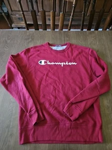 Champion Manga Larga Cuello Redondo Deletrear Pullover Sudadera Para Hombres M Rojo Oscuro - Imagen 1 de 7