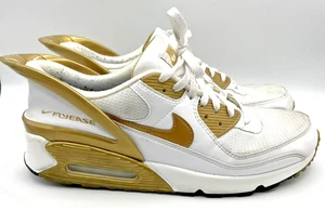 Nike Air Max 90 FlyEase CU0814-100 weiß metallic gold Herrenschuhe Größe 12,5 - Bild 1 von 14