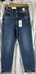 Judy blau neu mit Etikett Boyfriend Fit hohe Taille mittlere Waschung klassische saubere Damenjeans 0/24 - Bild 1 von 9