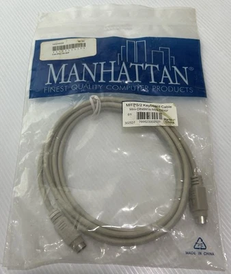 Manhattan PS/2 Keyboard Cable PS/2 Cable (Mini-DIN6M to Mini-DIN6F) - New - Image 1 of 2