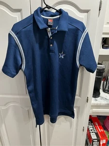 Nike Teams Vintage Dallas Cowboys Football Polo Blue Size L Large - Picture 1 of 8