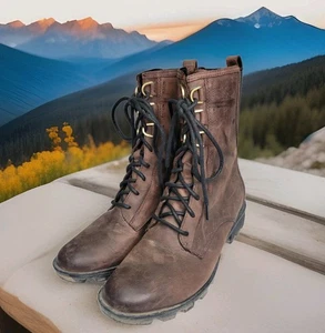 Sorel Boots Womens Size 12 Brown Waterproof Leather Lace Up Combat NL3154-908 - Picture 1 of 10