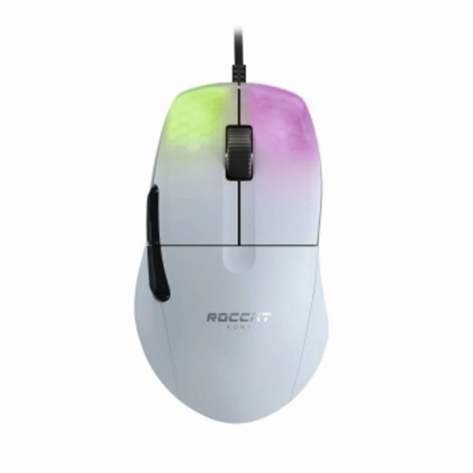 Roccat PC Gaming Maus Kone Pro kabelgebunden 19.000 dpi Weiß Beleuchtet - Bild 1 von 1