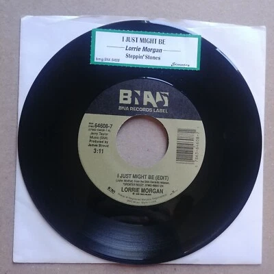 LORRIE MORGAN I Just Might Be/Steppin Stones 45 7" COUNTRY Vinyl Record Records - Image 1 of 2