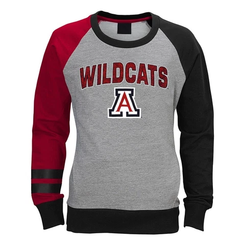 Arizona Wildcats NCAA Outerstuff Girls Grey Amethyst Crewneck Sweatshirt Cover