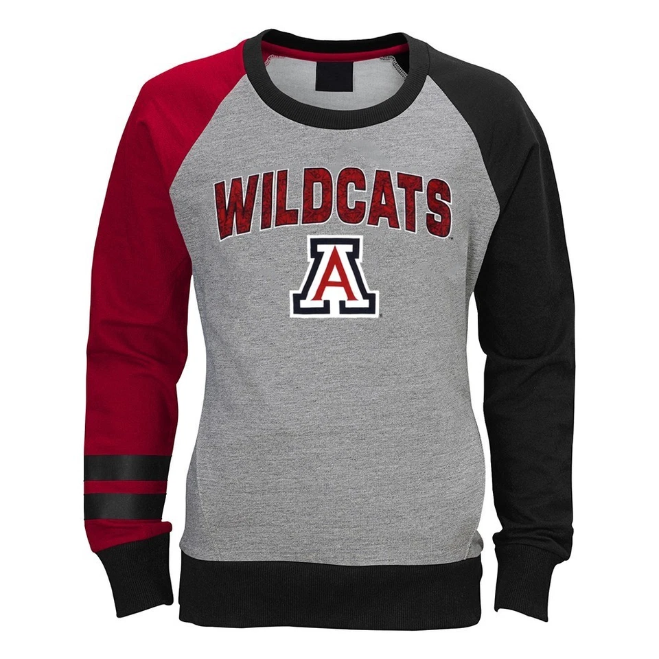 Arizona Wildcats NCAA Outerstuff Girls Grey Amethyst Crewneck Sweatshirt - Image 1 of 1
