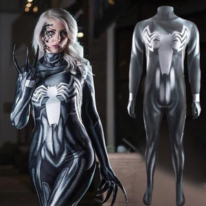 Weiblicher Venom Overall Spinne Mädchen Body Cosplay Kostüm Erwachsene Kinder Halloween - Bild 1 von 8