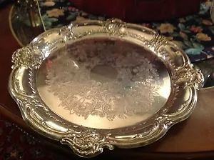 Round Silver Plated Tray - Picture 1 of 1