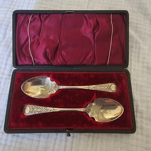 1850 1900s Victorian Antique Venetian Engraved Silver EPS Jam Spoons Cutlery Set - Picture 1 of 6