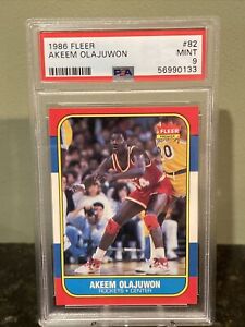 Hakeem Akeem Olajuwon 1986 Fleer #82 RC Rookie PSA 9 MINT Houston Rockets