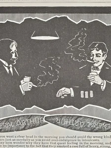 1899 Gen Arthur Cigar, 2 Men Playing Poker / Tailor Made Ladies Suits Print Ad - Picture 1 of 4