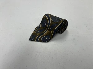 Yves Saint Laurent Men's Olive Green & Navy Blue Floral Silk Neck Tie $395 - Picture 1 of 8