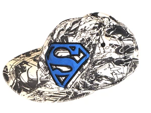 Superman S Logo Junior Hat DC Comic Black White Baseball Cap Fitted Size S/M - Picture 1 of 24