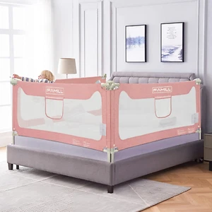 Bed Rail for Toddlers Toddler Bed Rail Full Size Bed Rails, Pink 1 Piece 54In - Picture 1 of 12
