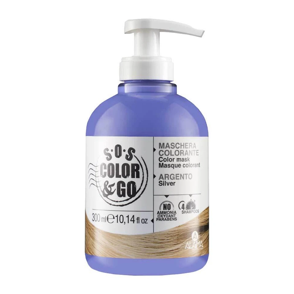 SOS Color & Go Maschera Colorante Argento Effetto Colorazione Riflessante, 300ml - Immagine 1 di 1