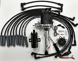 1966-1967 CADILLAC 429 SMALL CAP HEI DISTRIBUTOR + BLACK COIL + 8.5mm WIRES USA - Picture 1 of 18