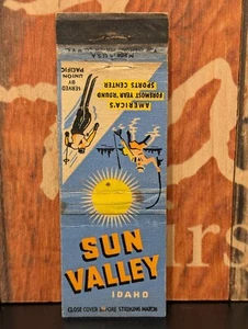 VINTAGE MATCHBOOK COVER MATCHCOVER SUN VALLEY IDAHO ADVERTISEMENT - Picture 1 of 2