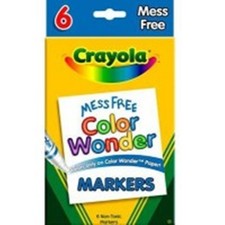 Crayola Color Wonder Markers, 6 Ct. (Assorted Colors) - 1 Case of 18 Packs
