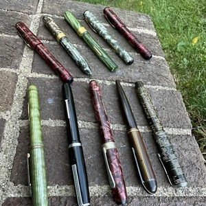 Vintage 30er50er Füllfederhalter EF Parkers Vacumatic Eversharp Waterbrook Zelluloid - Bild 1 von 24