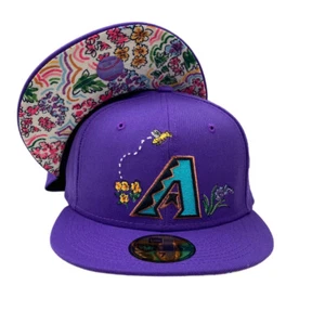 Arizona Diamond back Watercolor Floral New Era 59 fifty fitted hat cap - Picture 1 of 8